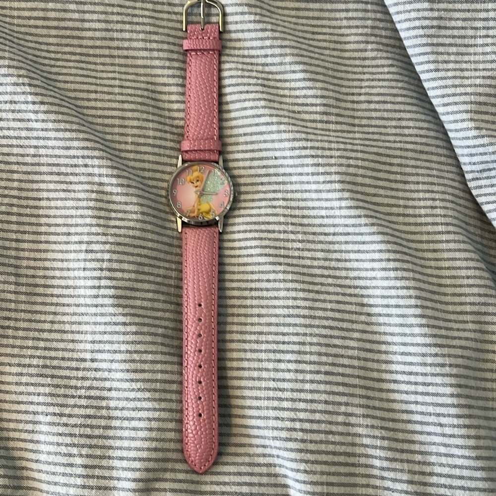 Pink Tinker bell watch Disney silver